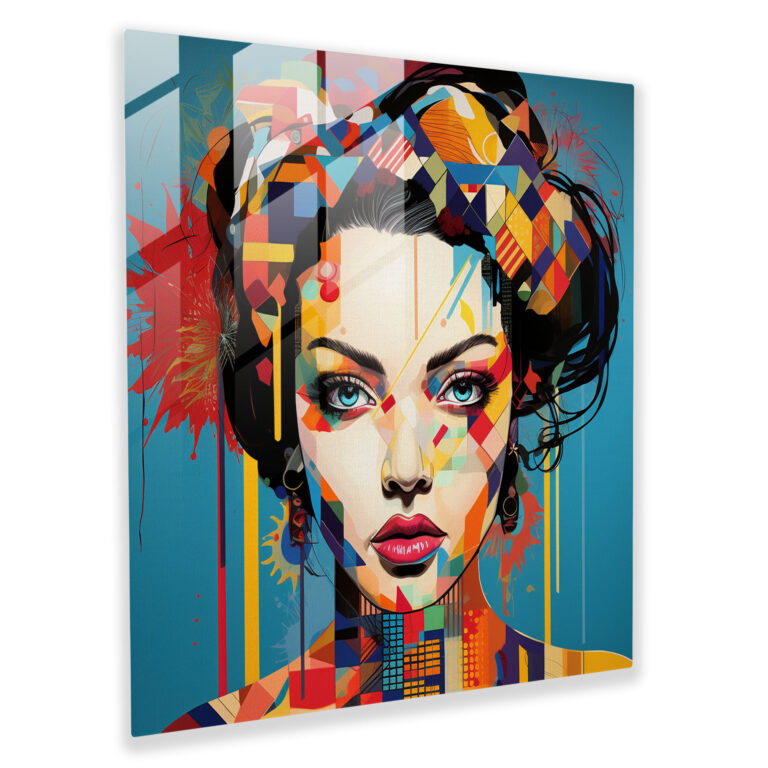 Coole Pop-Revolution Glasbild - Cool Glasbild Glaskunst lebendige Farben