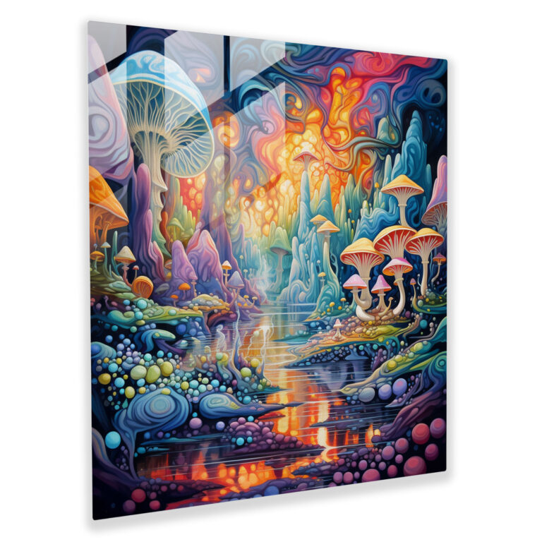Stilvolles Psychedelic Glasbild - Moderne Glas-Wandkunst