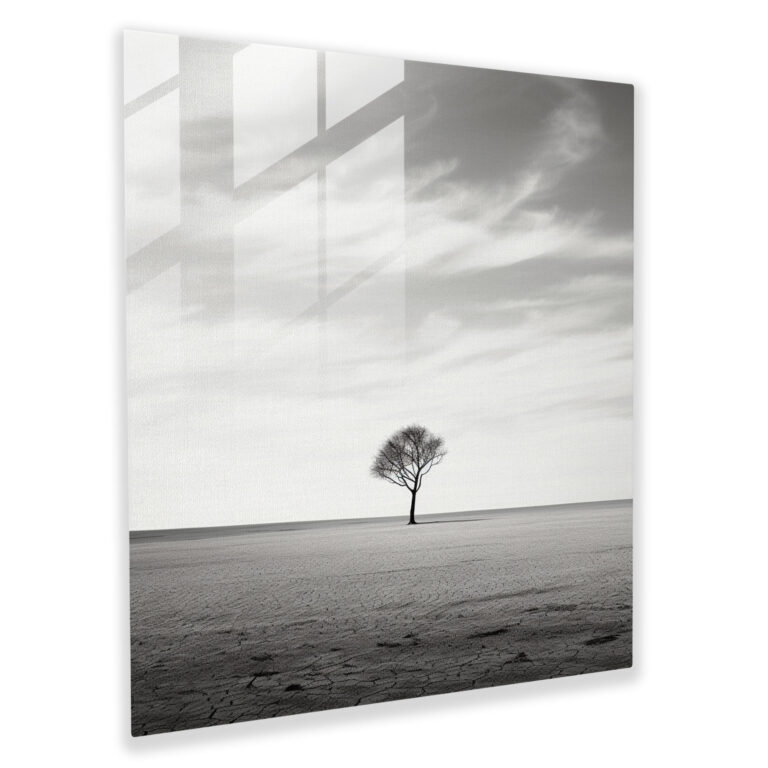 Trendiges minimalistisches Glasbild - Stilvolles Glasbild in cooler Einsamkeit