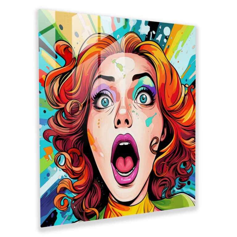 Cooles Pop-Art Glasbild - Moderne Kunst für Zuhause bunte Farben