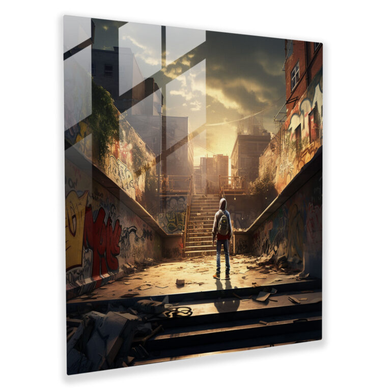 Trendiges Glasbild Urban - Modernes Glasdesign Kunst Urbanität
