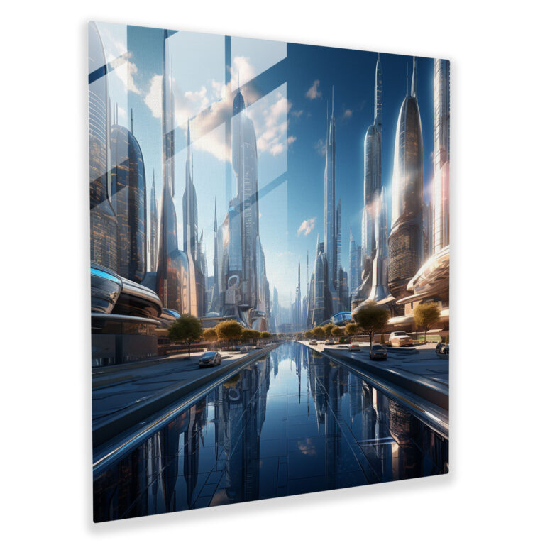 Cooles Urban Horizon Glasbild - Moderne urbane Wohnkultur Wandkunst aus Glas Glasbild