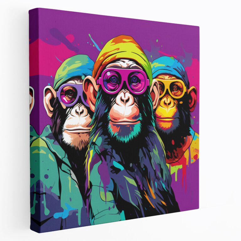 Leinwandbild Affen Trio - 3 Affen Leinwand Wandkunst
