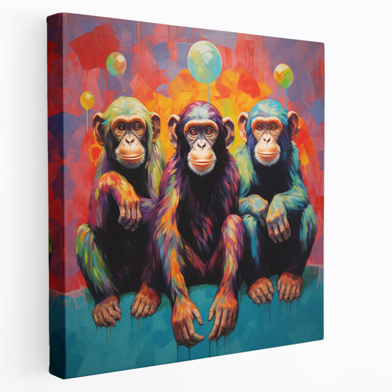 3 Affen Wandkunst - Leinwandbild Leinwand Lebendig