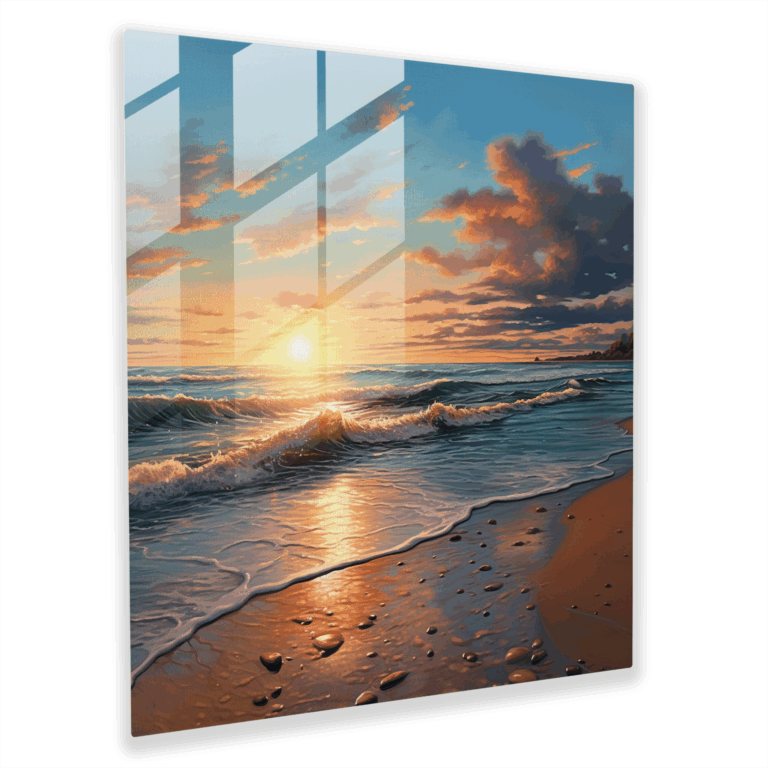 Entspannendes Strandglasbild - Wanddekoration für eine beruhigende Atmosphäre