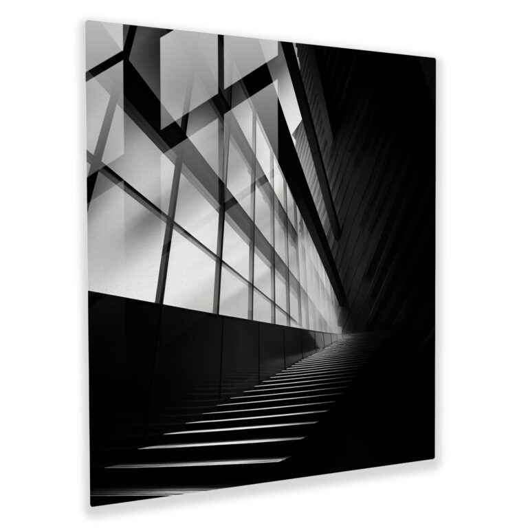 Mutiges Glasbild abstrakter städtischer Architekturfotografie - Moderne Kunstwerke