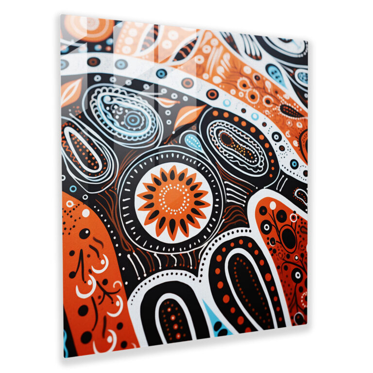Indigenes Glaswandkunst - Aborigines zeitgenössisches Design Wohnkultur moderne Kunst