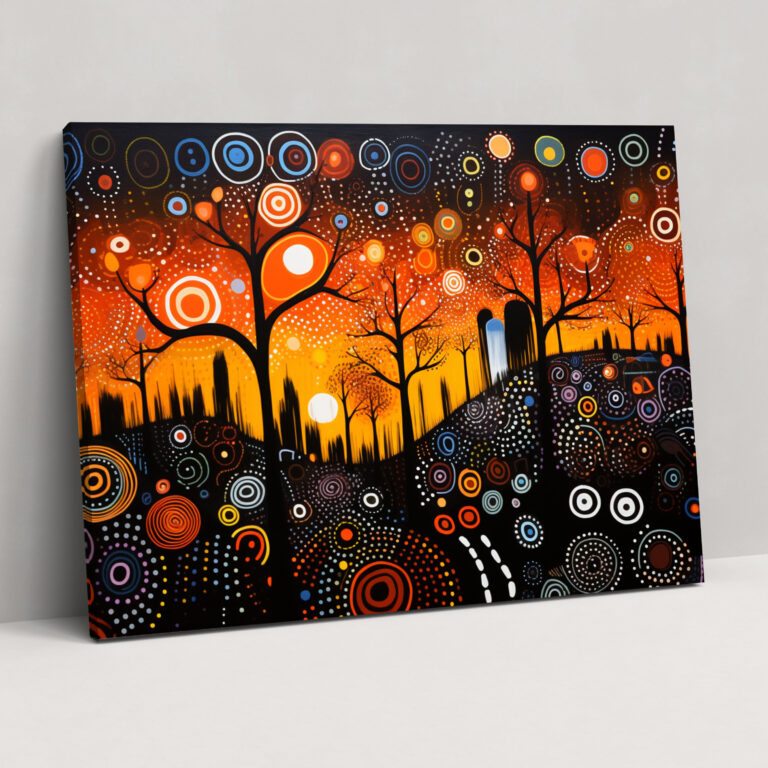Aboriginal Wandkunst: Traumzeit-Geschichten - Aborigines Wanddekoration Modernes Kunstwerk