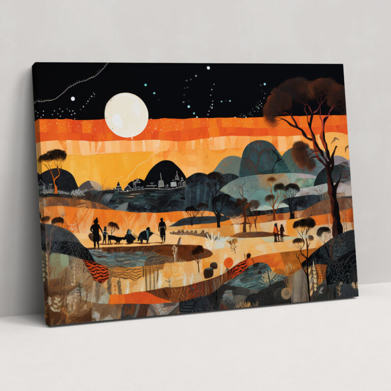 Leinwandbild Aboriginal Storytelling - Aboriginal kulturelle Traditionen Wandkunst aus Leinwand