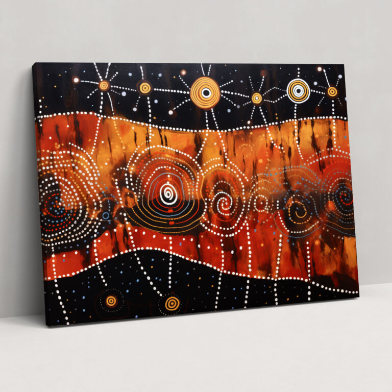 Aboriginales Sternenbild Wandkunst - Aborginales Aboriginales mythologische Geschichte Leinwandkunst