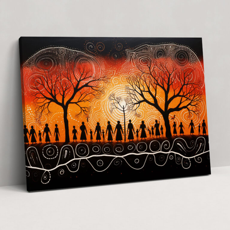 Leinwandbild mit Aborigine-Weisheit - Aborigine Wohn-Dekoration kulturelles Erbe Leinwand-Wandkunst