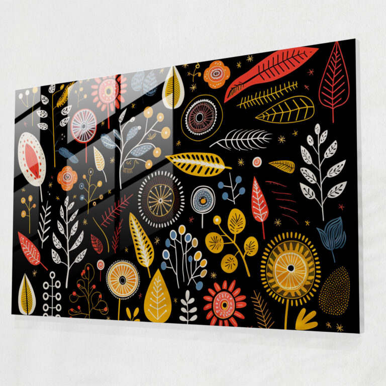 Aborigines Bush Tucker Glaswandkunst - Biodiversität Einheimische Pflanzen Glaswandkunst