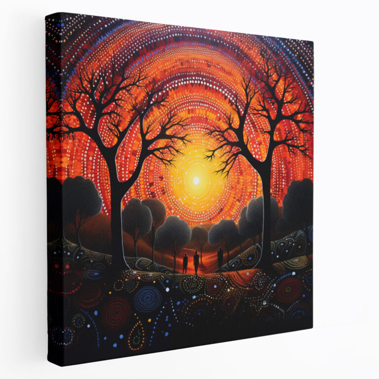 Indigenes Aboriginal Wandkunst - Menschen und Natur - Aboriginal Aboriginal Malerei Heimdekoration Menschen und Natur