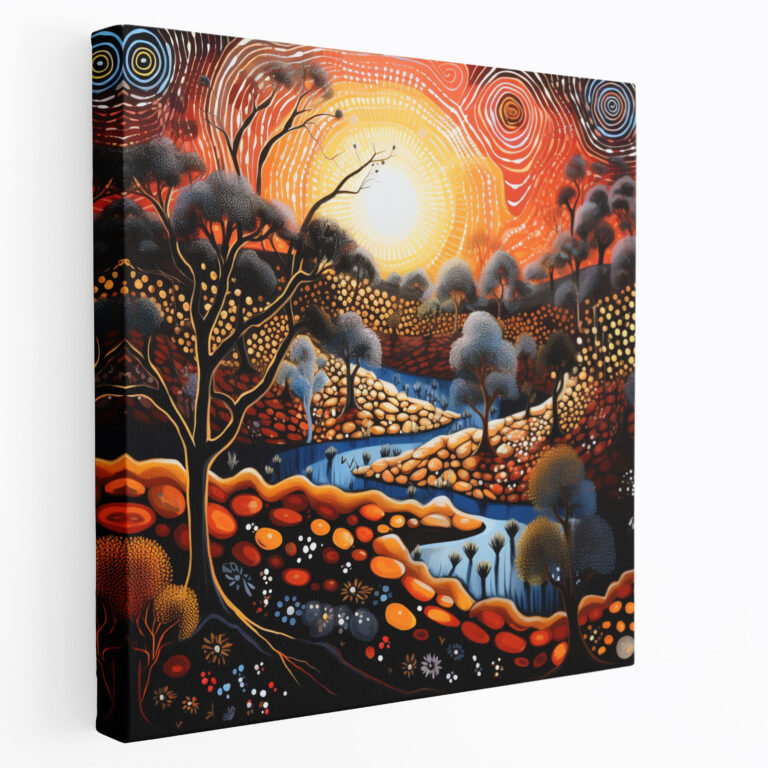 Aboriginal Wandkunst: Detailreiche Busch- und Felsmalereien - Aboriginal spirituelle Bedeutungen Wanddekoration Aboriginal-Kunst