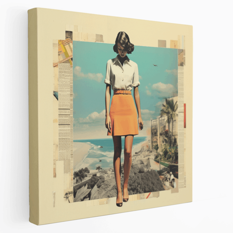 Moderne Vintage Collage Leinwandbild
