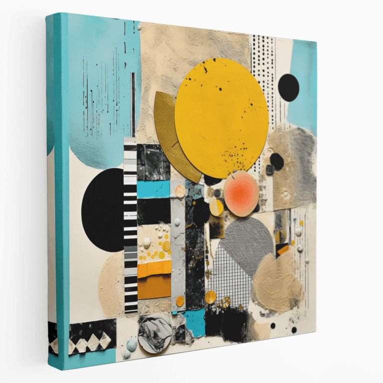 Vielfältiges abstraktes Collage Leinwandbild