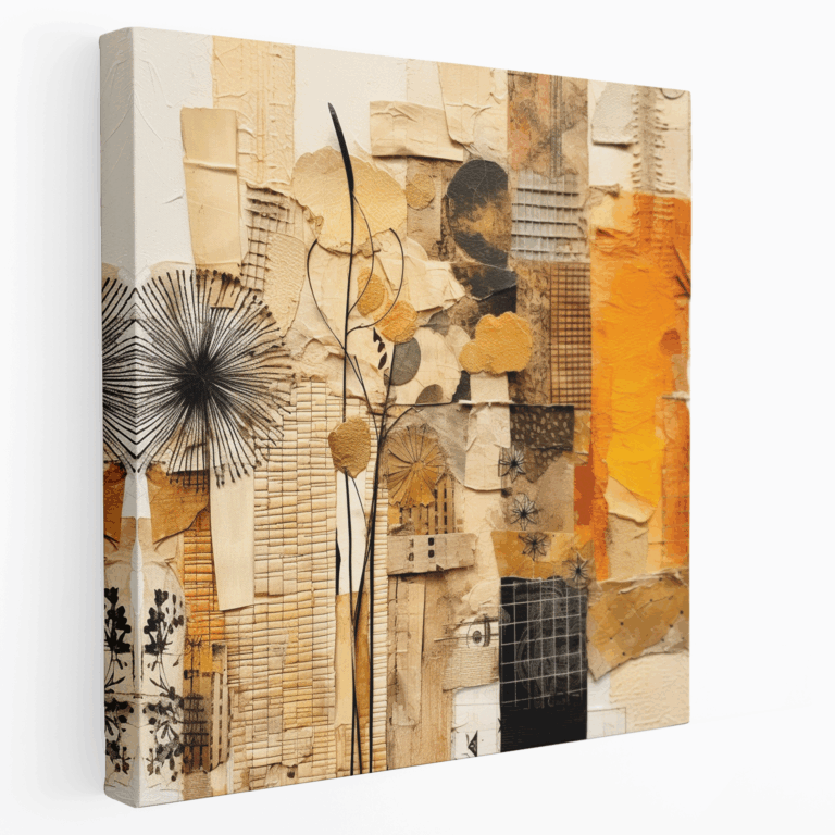 Leinwandbild Mixed Media Collage mit Struktur-Fusion
