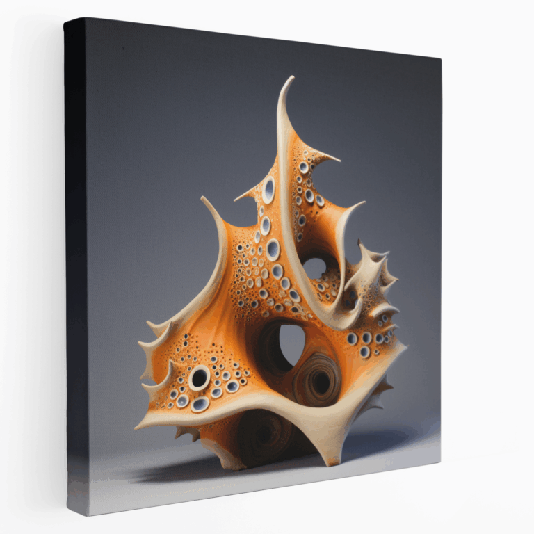 Biologische geometrische abstrakte Keramikskulptur Leinwandbild