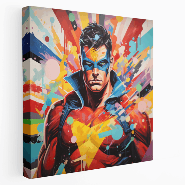 Leinwandbild Superheld im Pop-Art-Stil