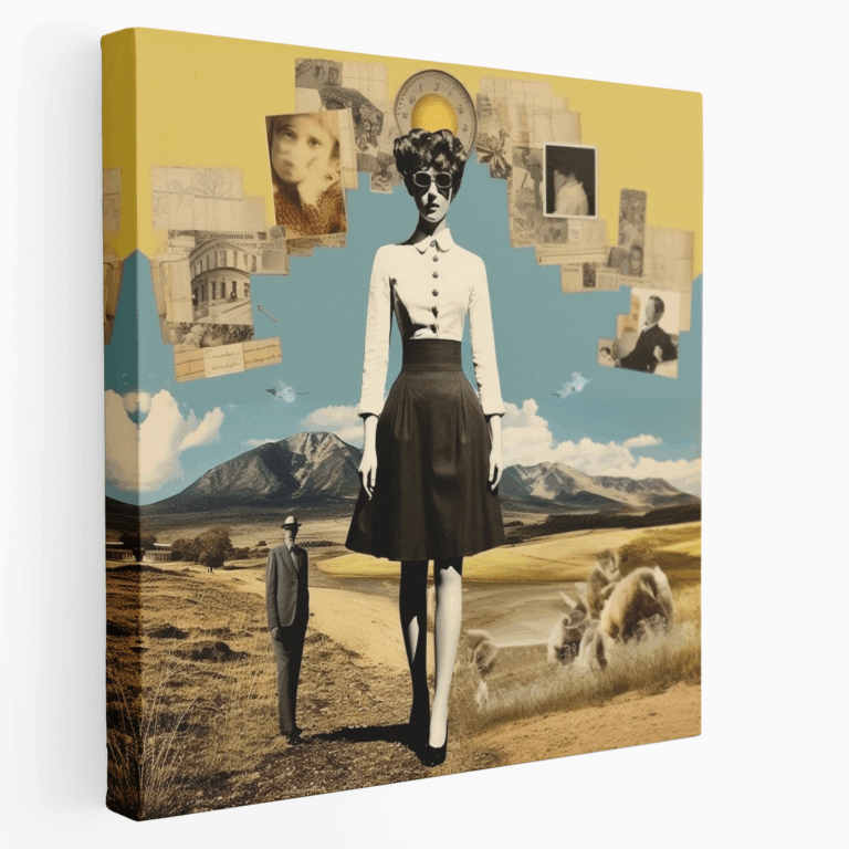Traumhafte Surreale Collage Leinwandbild