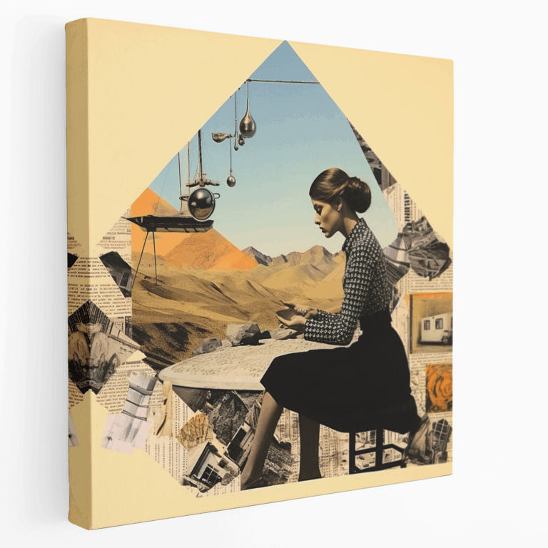 Faszinierendes Postmoderne Collage Leinwandbild
