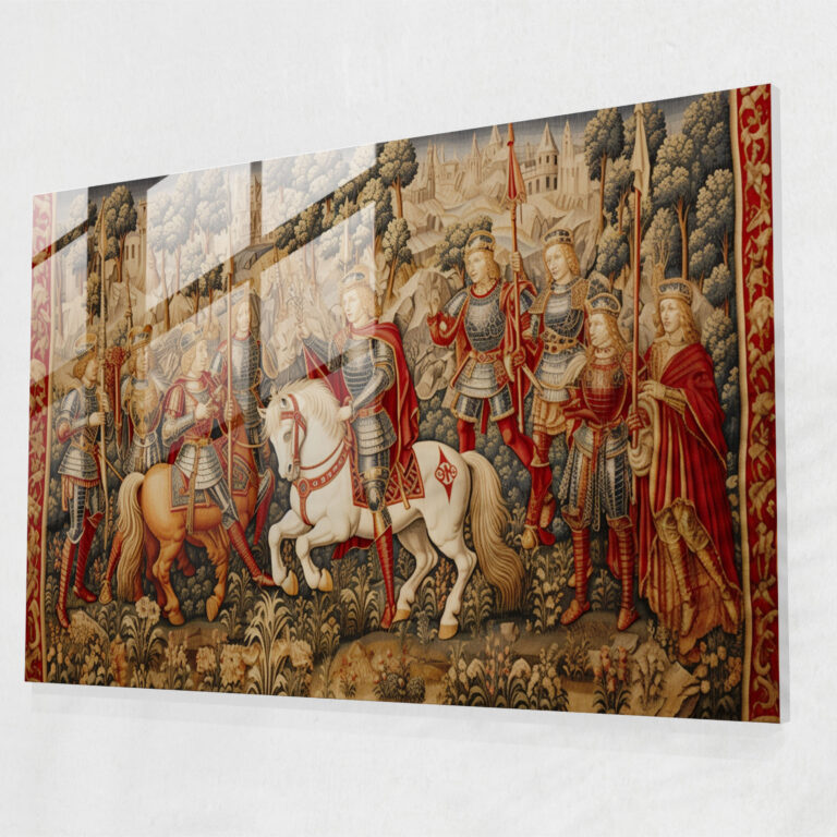 Glasbild Mittelalterliche Waffen - Antike Waffen Moderne Kunst Wanddekoration Glas Kunst