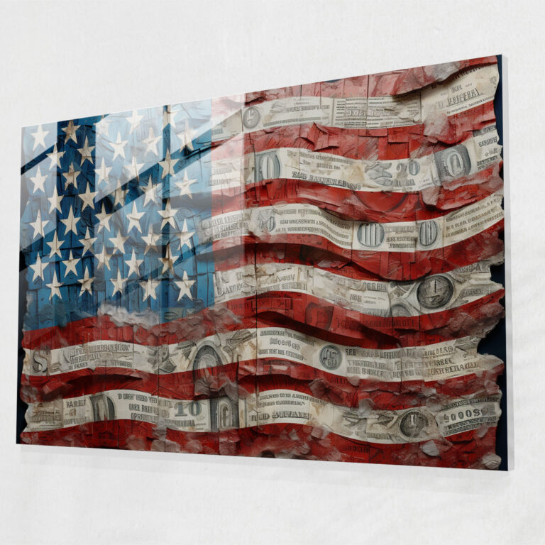 Glasbild American Dolar - American Express patriotisch Amerikanischer Dolar