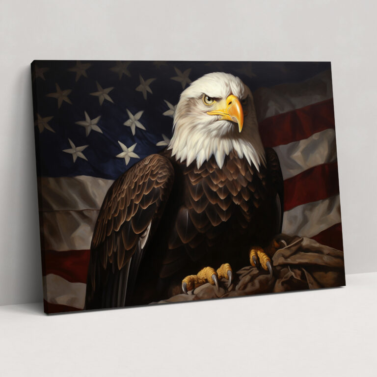 Leinwandbild Amerikanischer Dollaradler - Amerikanischer Ausdruck Weißkopfseeadler Wandkunst Dollarzeichen Emblem