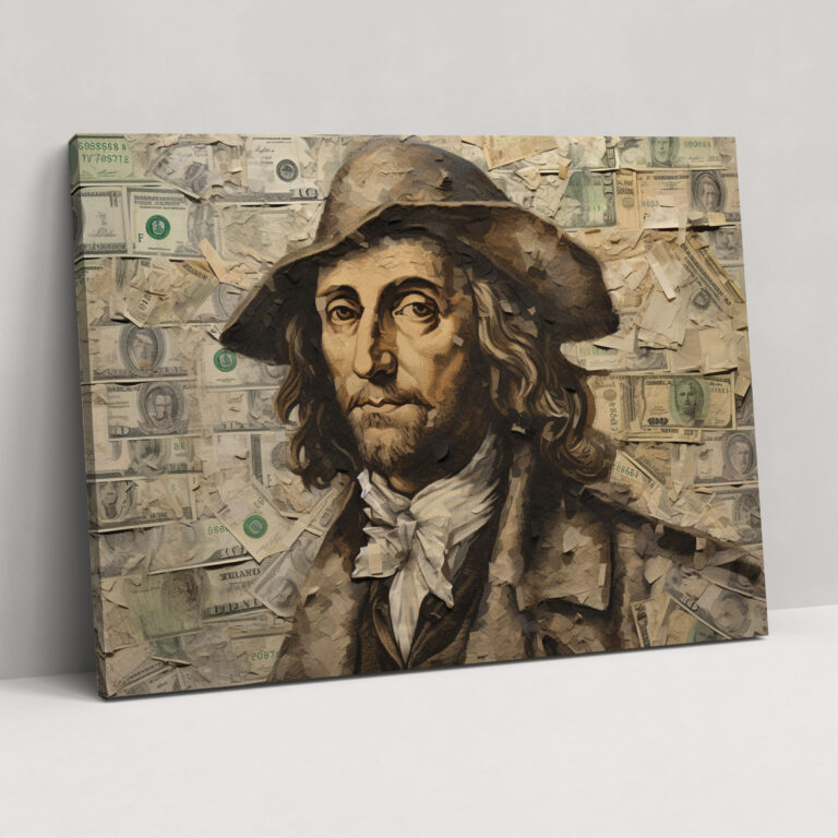 Opulentes Amerikanisches Dollar Mosaik Leinwandbild - Amerikanischer Ausdruck Leinwand Wanddekoration Amerikanischer Dollar