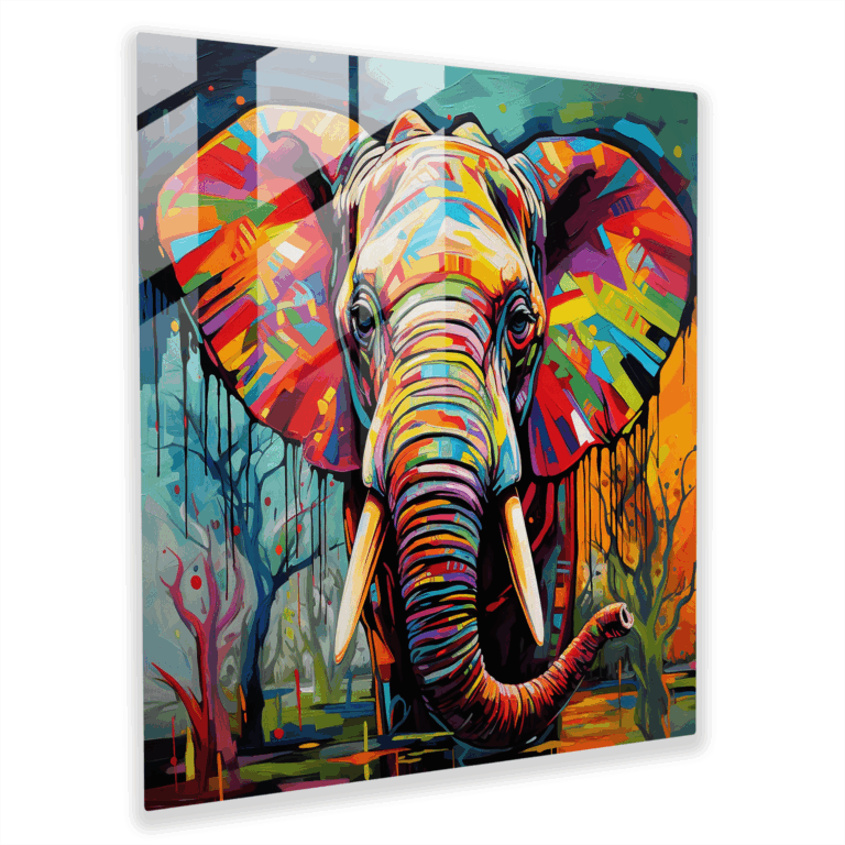 Dynamische Glasbilder - Ikonoische afrikanische Tiere Glas Wandkunst für die Inneneinrichtung