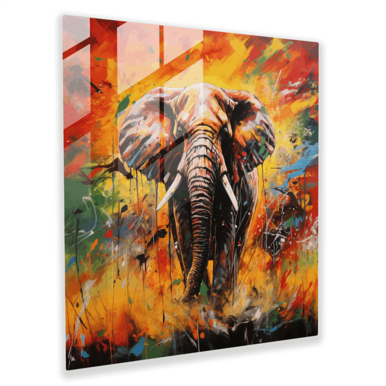 Exquisites Glasbild eines abstrakten Acryl-Afrika-Wildlebens modernes Kunstwerk