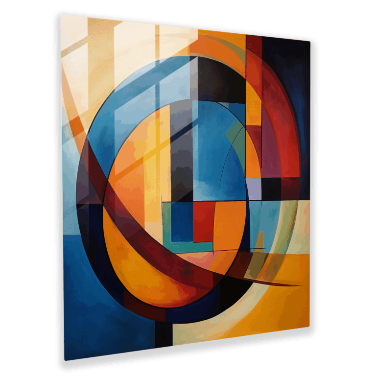 Strahlende Wellen Glasbild - Abstraktes Acrylbild Glas Wanddekoration