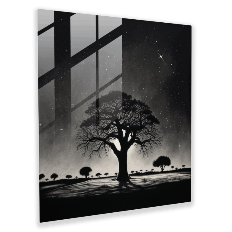Stilles Serenade Glasbild Wanddekoration