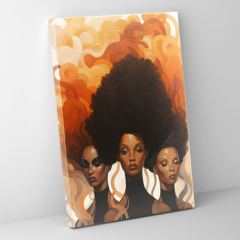 Afro Frisuren Wandkunst - Abstrakte Afro Leinwandkunst Wanddekoration