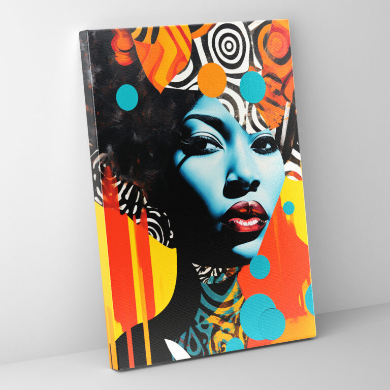 Afro Muster Wanddekoration - Leinwandbild Heimdekoration Glasbild