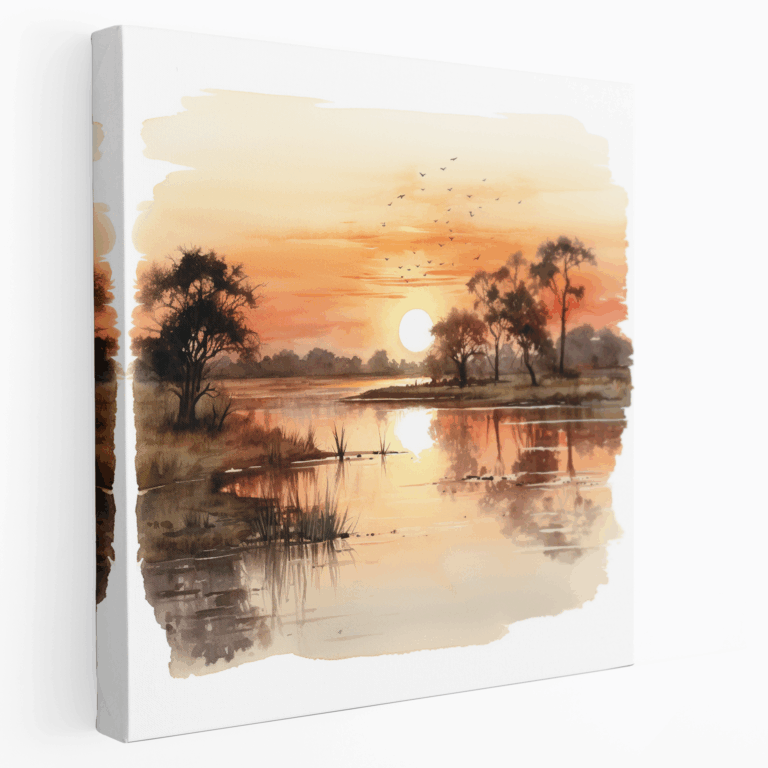 Afrikanischer Sonnenuntergang Leinwandbild