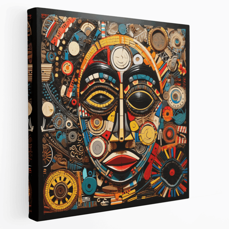 Afrozentrisches Tribal-Masken Leinwandbild