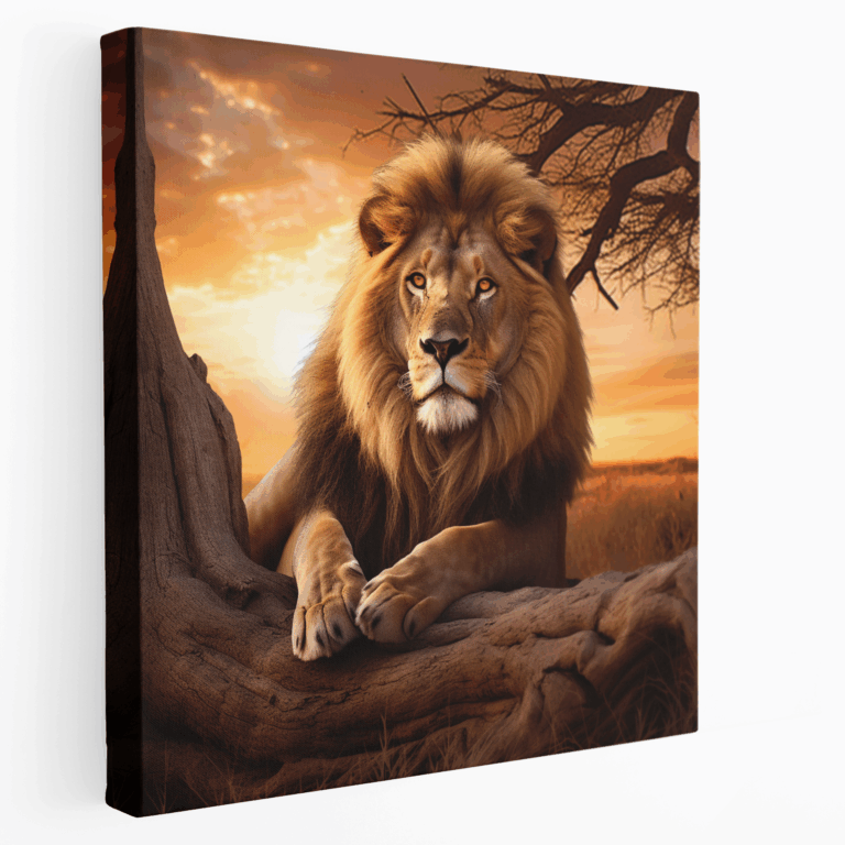 Leinwandbild Afrikanisches Löwen-Safari
