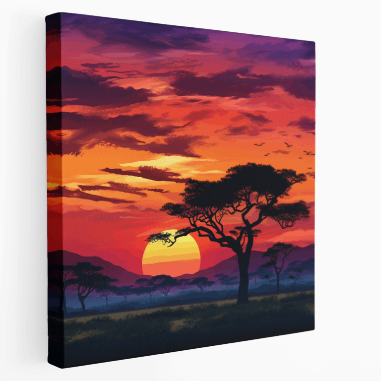 Leinwandbild Afrikanischer Sonnenuntergang