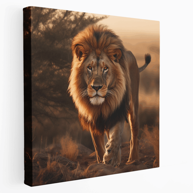 Majestätisches Löwen-Leinwandbild