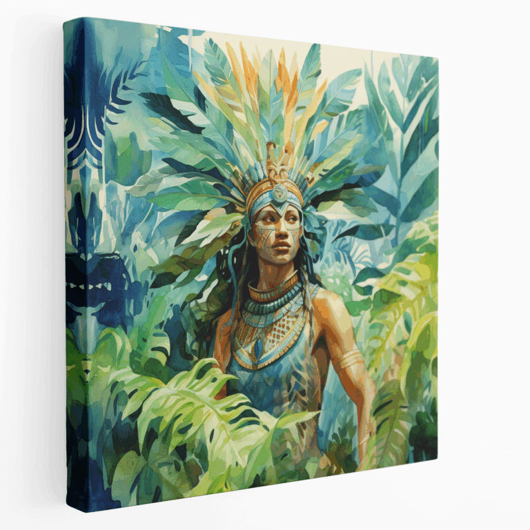 Afrikanische Tänzerin Aquarell Leinwandbild
