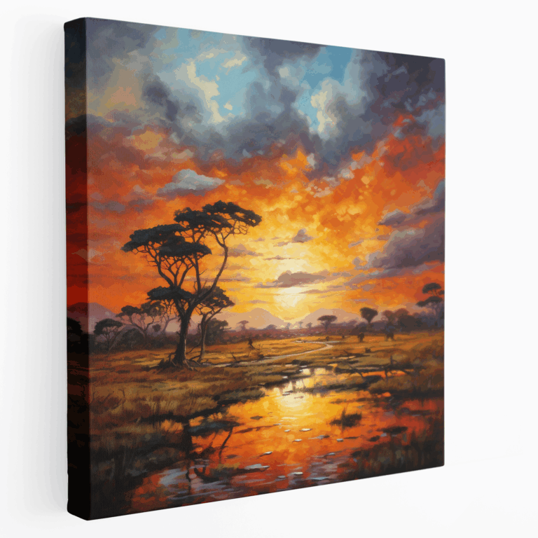 Serengeti Sonnenuntergang Leinwandbild
