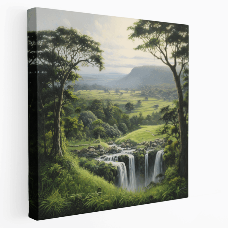 Leinwandbild Beruhigender Wasserfall
