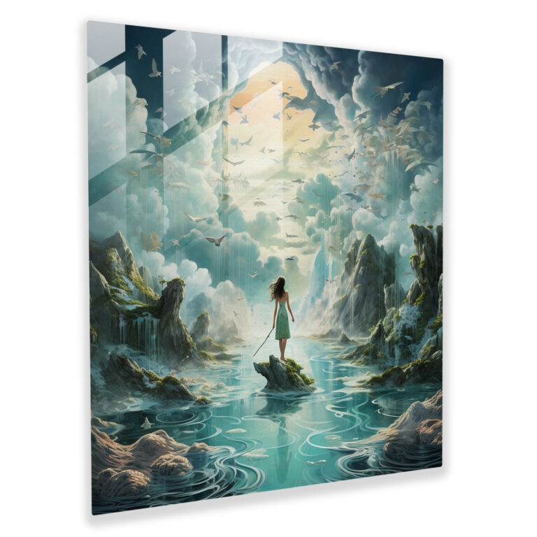 Amazon Frauen Glasbild - Amazon Frauen Wirbelnde Wolken Glas Kunst