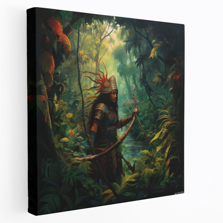 Amazon Frauen Wandkunst - Grüne Dschungelfrauen Leinwandbild Wandkunst Stärkung
