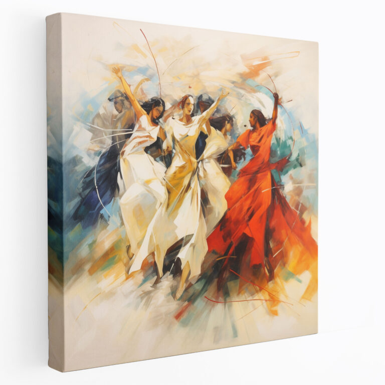 Leinwandbild Amazon Frauen - Kühne Pinselstriche Abstrakte Expressionistische Kunst
