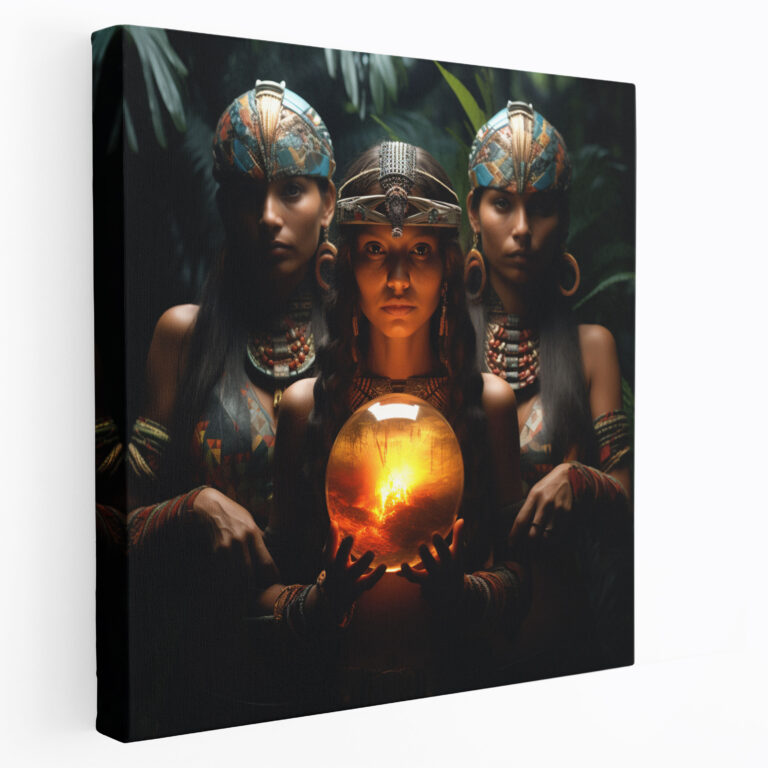 Leinwandbild Amazon Women - Amazon Women Heilige Kugeln Wohnkultur Kraft