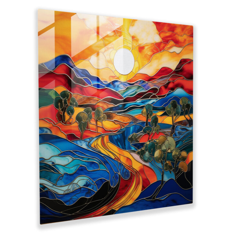 Glasbild Anatolische Landschaften - Moderner Kunststil Lebendig
