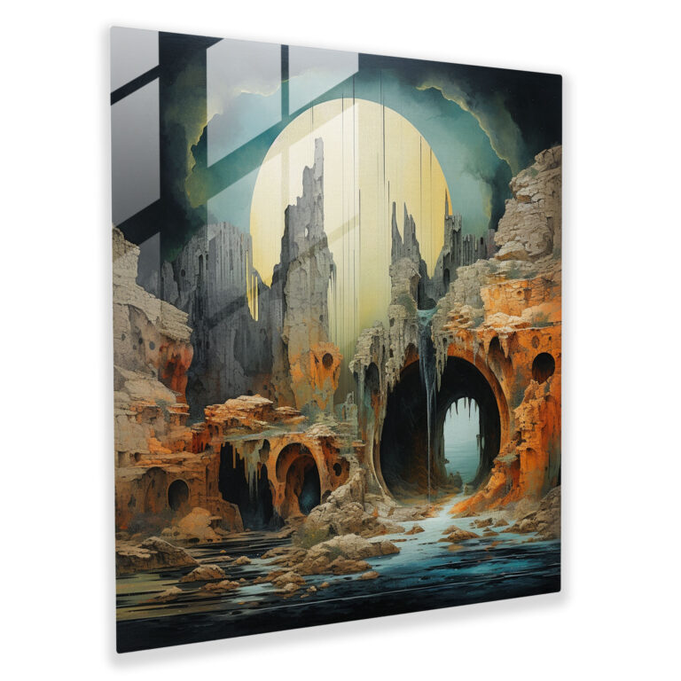 Anatolia Surrealist Glasbild - Moderne Kunst antike Ruinen Landschaften