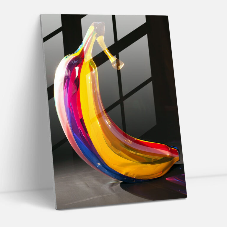 Andy Warhol Glasbild - Banane - Andy Warhol Glasbild Glas Wandkunst